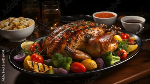 roasted chicken with vegetables