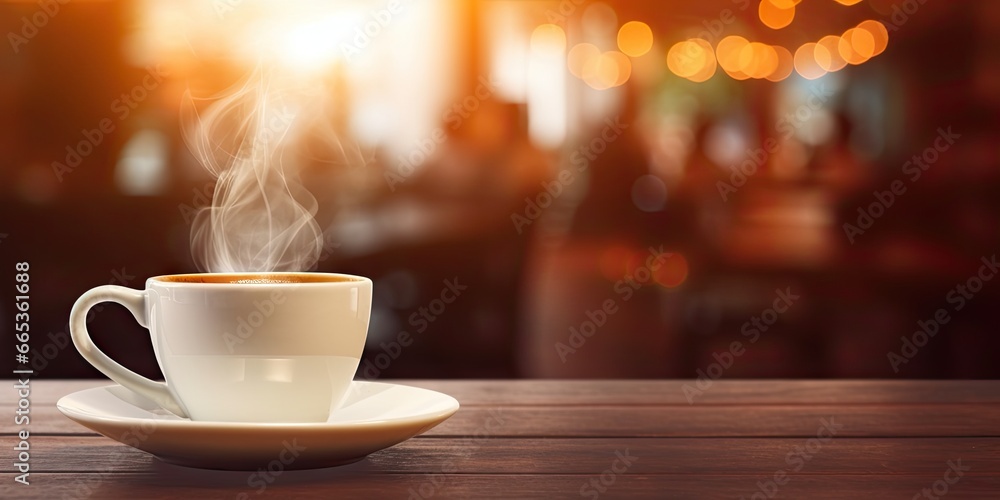 Morning elixir. Cup of espresso on wooden table. Cafe charm. Cappuccino magic in vintage atmosphere. Brewed perfection. Tea cups in soft morning light Morning elixir. Cup of espresso on wooden table. Cafe charm. Cappuccino magic in vintage atmosphere. Brewed perfection. Tea cups in soft morning light