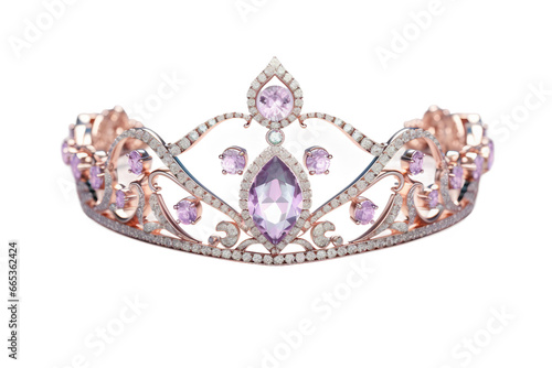 3D Icon of Bride's Sparkling Gemstone Tiara on transparent background.