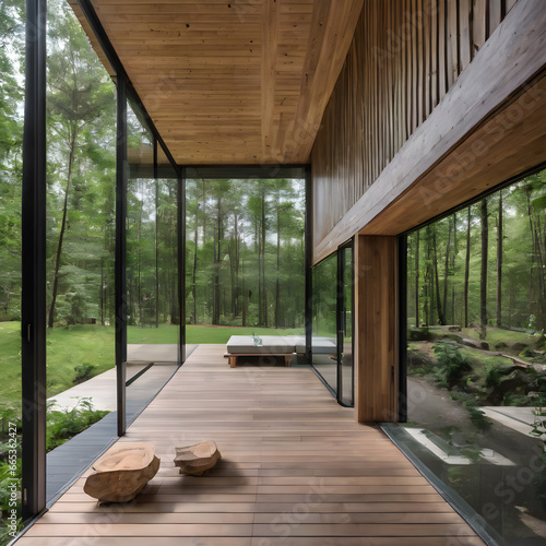 wooden bridge in the garden