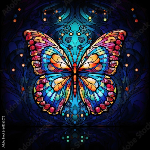 Butterfly in stained glass style