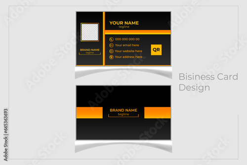 Golden and Black color visiting card design