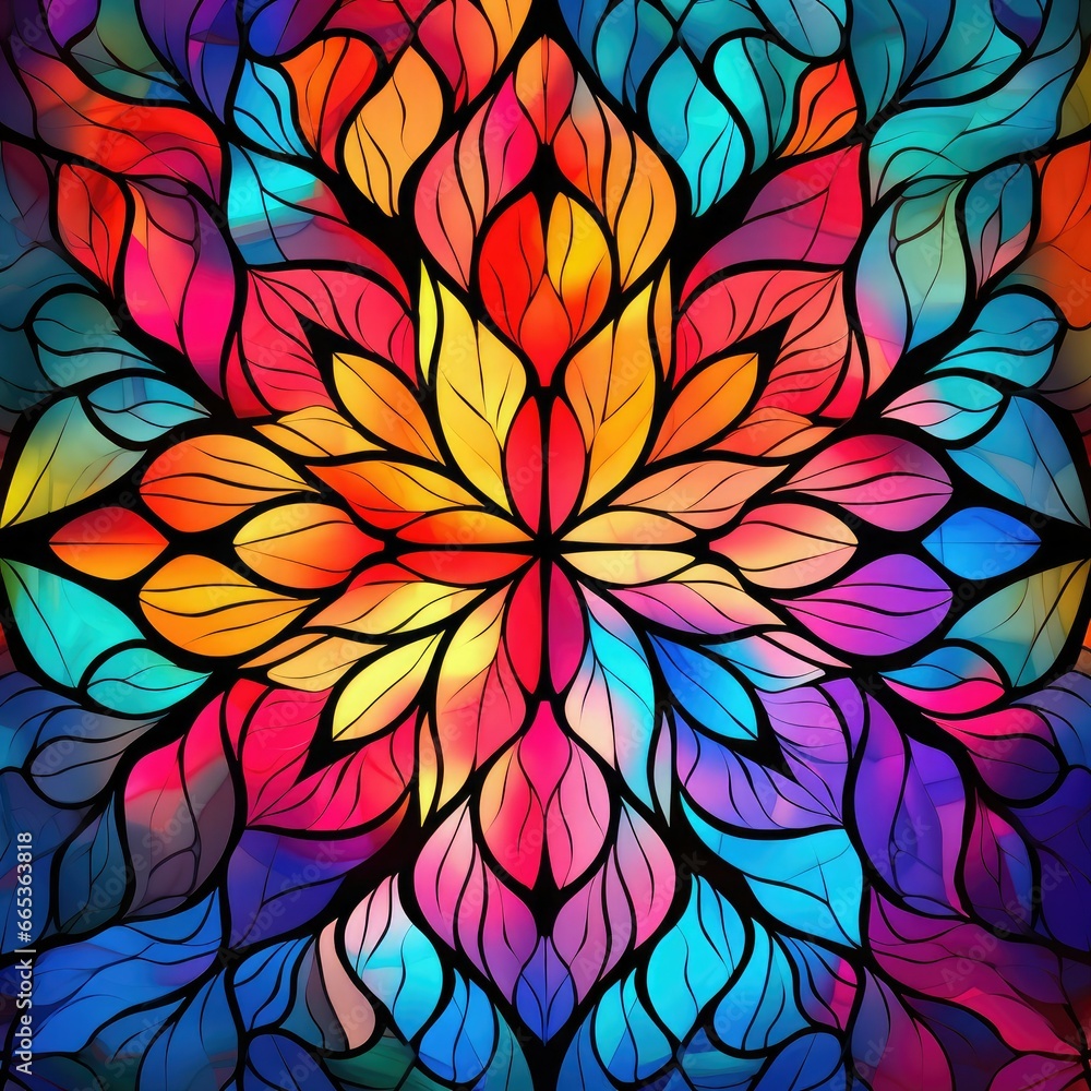Mandala in stained glass style