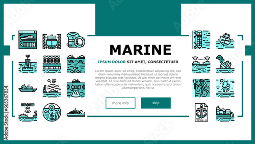 marine engineer boat mechanic landing web page vector. industry nautical, ship shipping, vessel engine, machinery maritime, male worker marine engineer boat mechanic Illustration