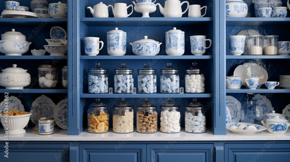 Blue and White Pantry updated