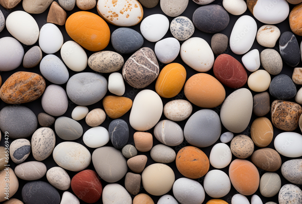 Collection of pebbles seen from above, AI Generated Images Collection of pebbles seen from above, AI Generated Images