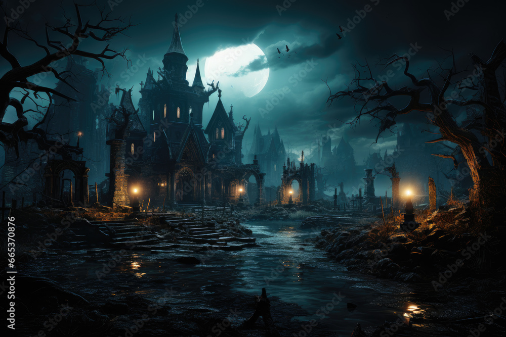 Fototapeta premium halloween night scene