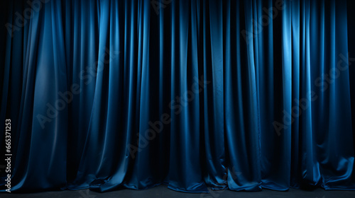 Dark blue curtain as background