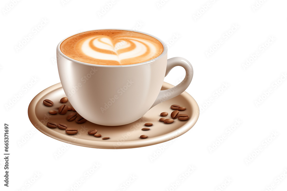 cup of hot coffee with milk Cream isolated on transparent white background PNG cup of hot coffee with milk Cream isolated on transparent white background PNG