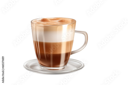 cup of hot coffee with milk Cream isolated on transparent white background PNG