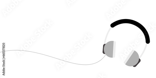 Earphone cartoon. wallpaper. free space for text. copy space.