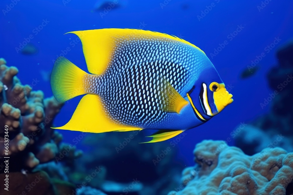 Beautiful angelfish in the ocean. Beautiful angelfish in the ocean.
