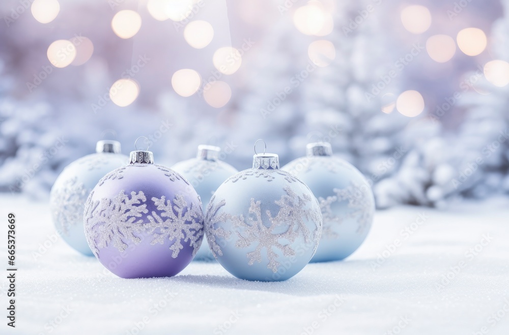 Christmas decorations ball on snow background. Christmas decorations ball on snow background.