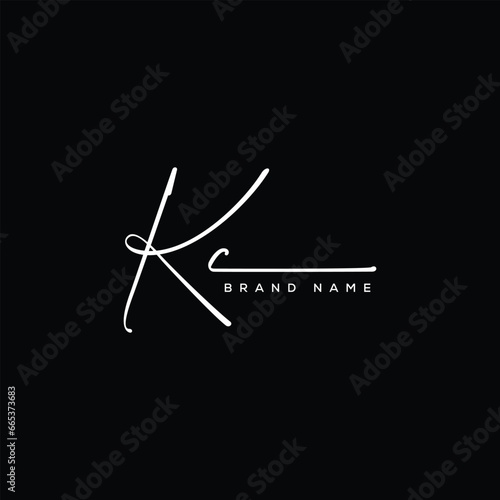KC letter beauty handwriting vector logo. 
