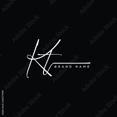 KT letter beauty handwriting vector logo. 