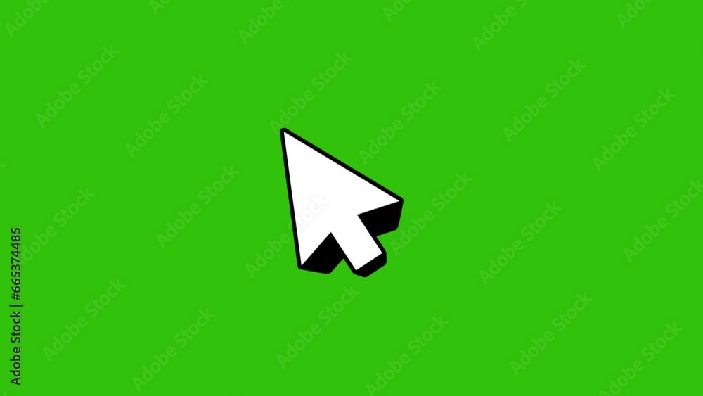 Animated symbol of arrow cursor. green screen Animated symbol of arrow cursor. green screen