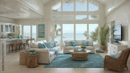Ocean-Inspired Chic: Coastal Interior Design in the Living Room