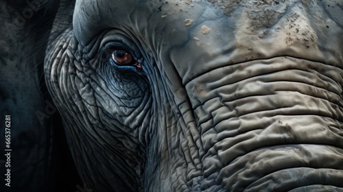 closeup old Elephant photo