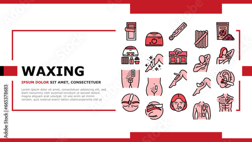 wax hair salon depilation landing web page vector. spa body, sugar beauty, skin woman, female beautician, removal treatment, face wax hair salon depilation Illustration