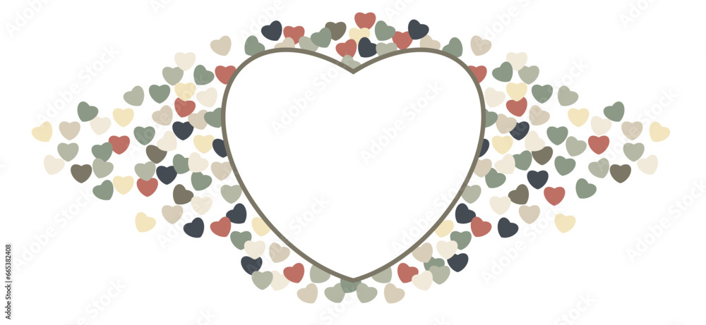 Frame of hearts. Many hearts. Love symbol icon set. Love symbol vector.