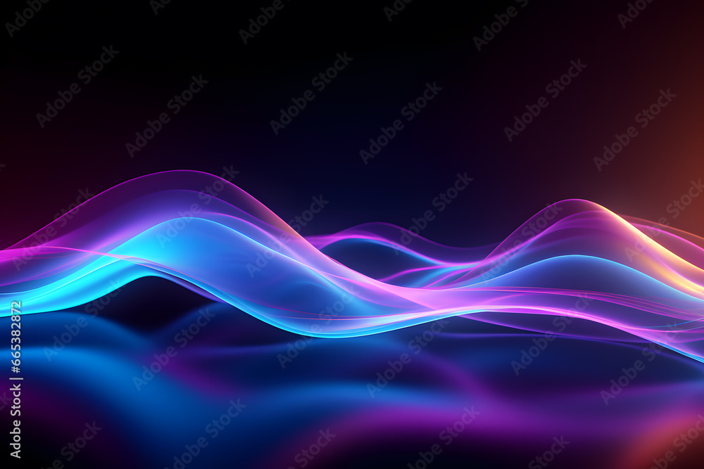 ネオンカラーのウェーブ背景|neon wave.Abstract digital background.Generative AI ネオンカラーのウェーブ背景|neon wave.Abstract digital background.Generative AI