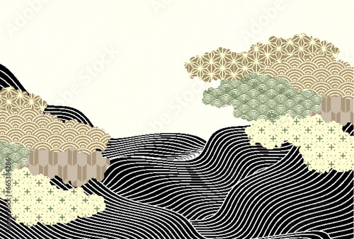 和柄　年賀状　文様　背景