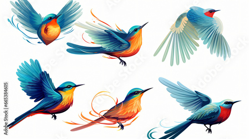 Set of birds vector © Fauzia