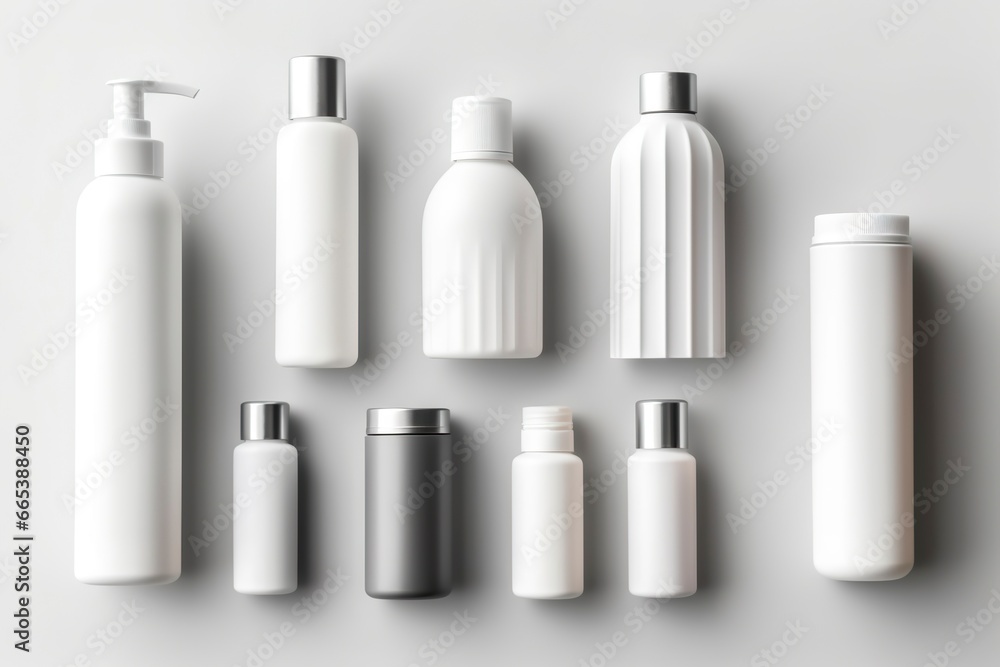 cosmetic beauty products containers on white background. cosmetic beauty products containers on white background.