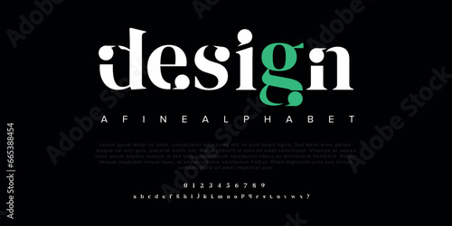 DESIGN abstract modern sans serif alphabet font