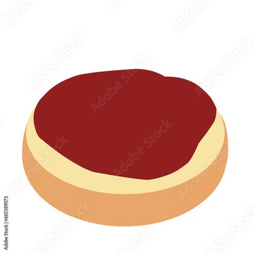 Cubit cake with strawberry jam topping 