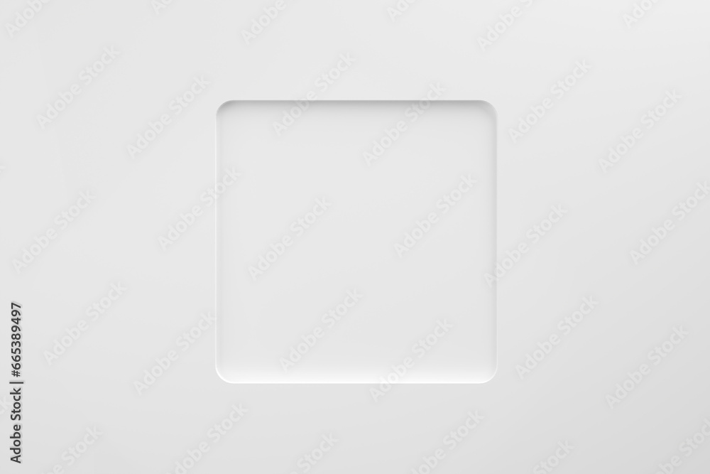 White square frame hole template on blue background with borders. White square frame hole template on blue background with borders.