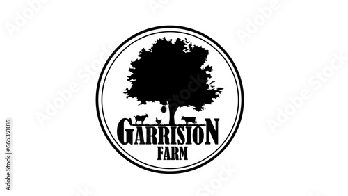 vintage logo of a silhouette of a tree