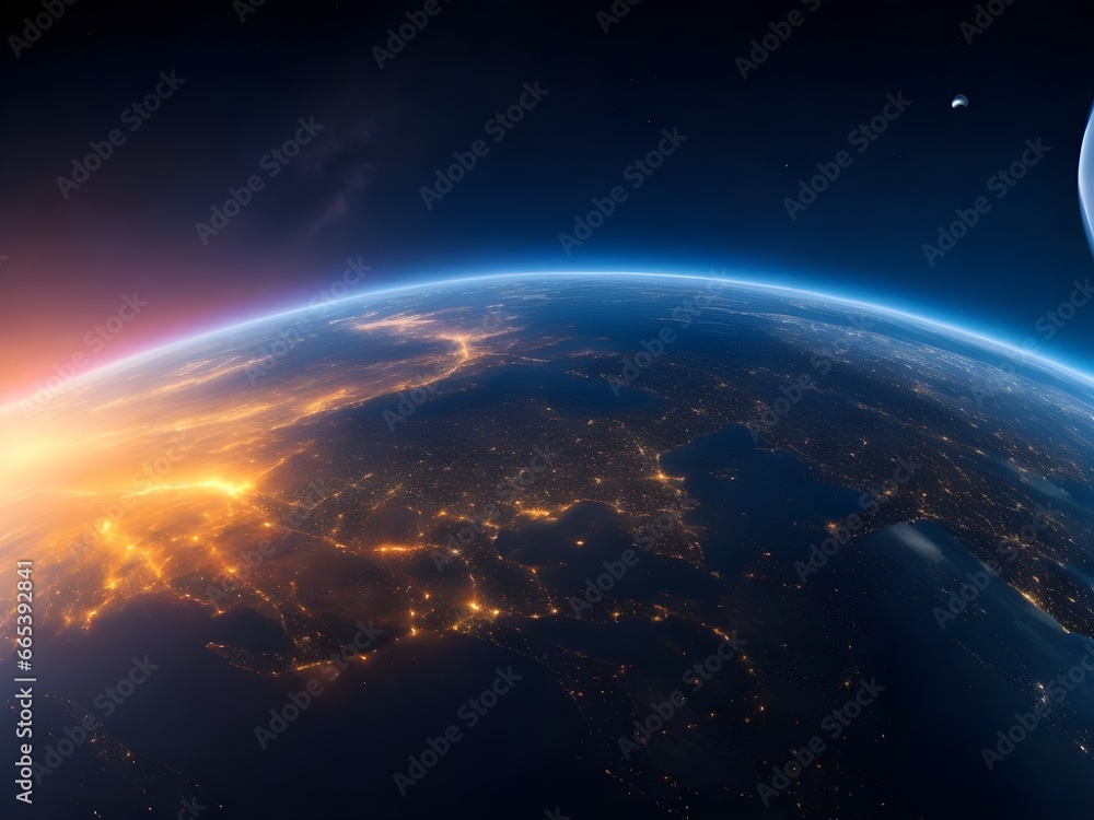 Fototapeta premium sunrise over the earth