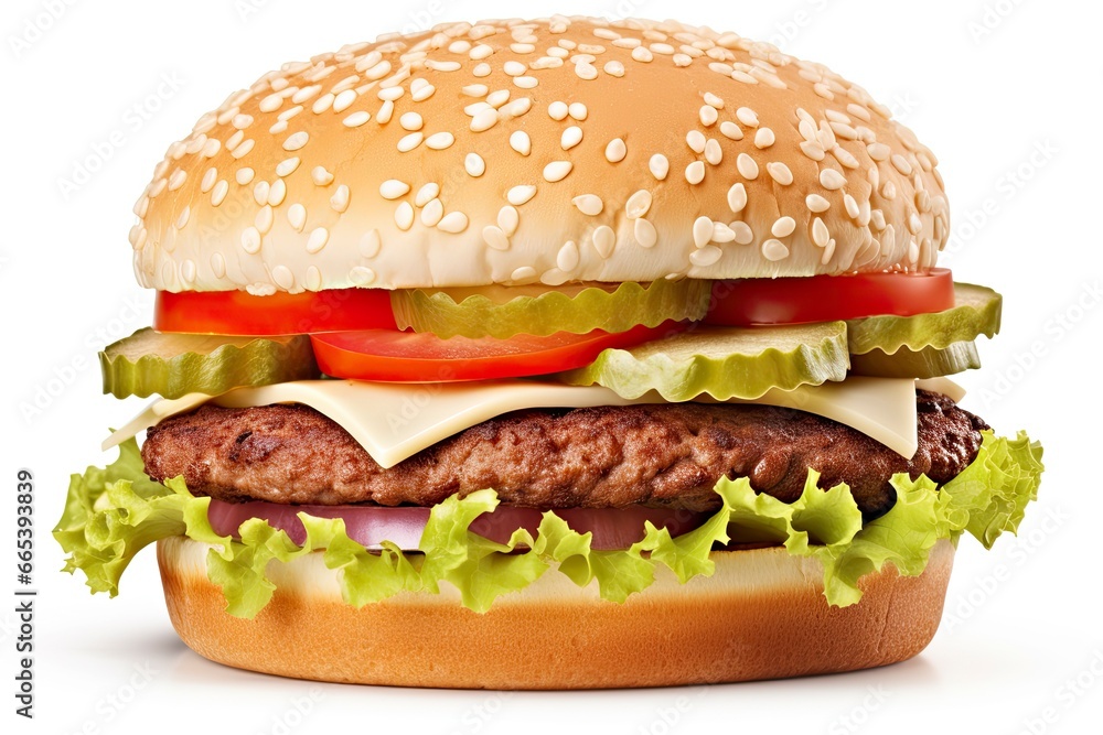 Hamburger isolated on white background. Hamburger isolated on white background.