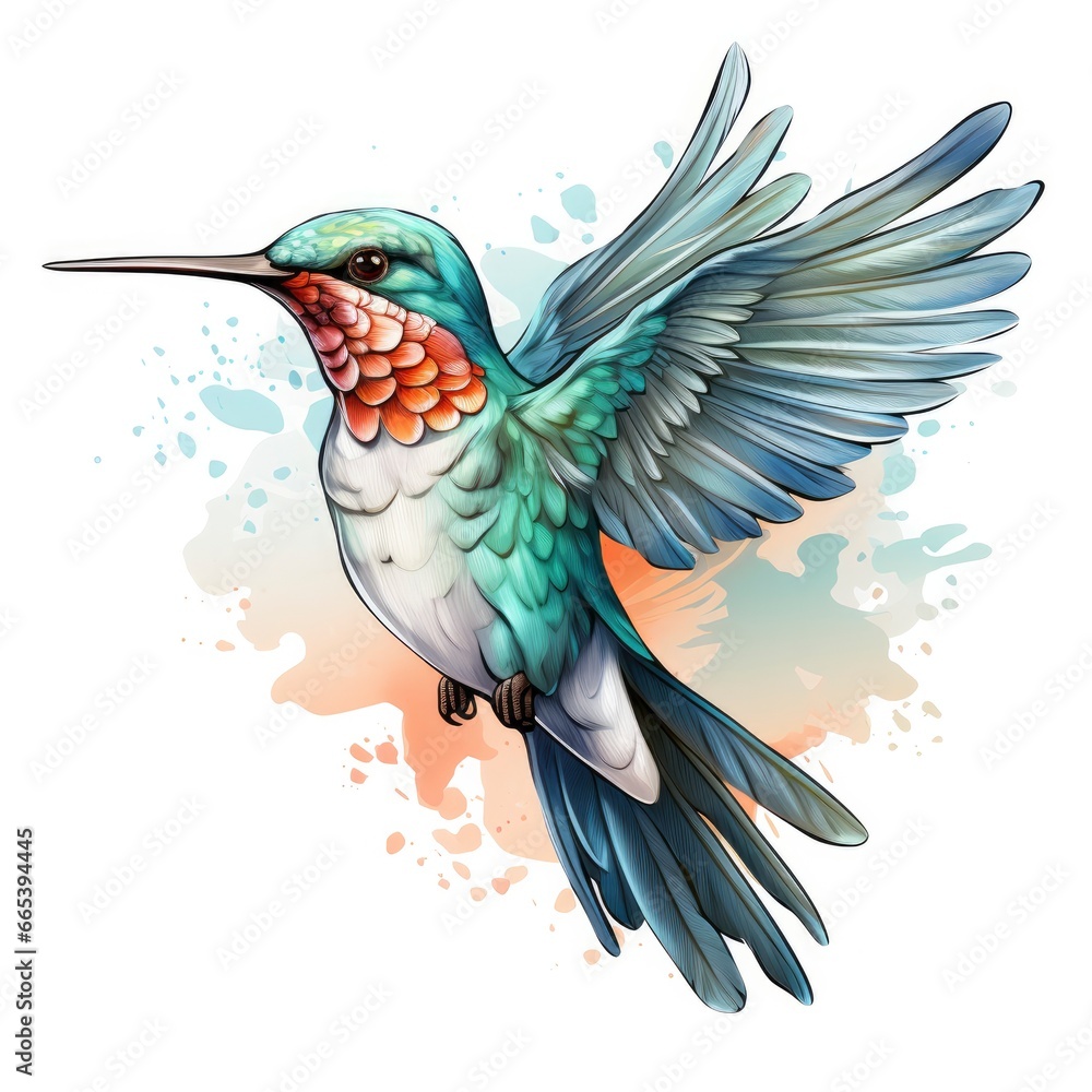 Obraz premium Hummingbird clipart on white background.