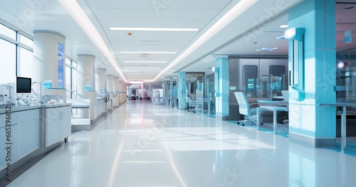 interior of a clean hospital corridor