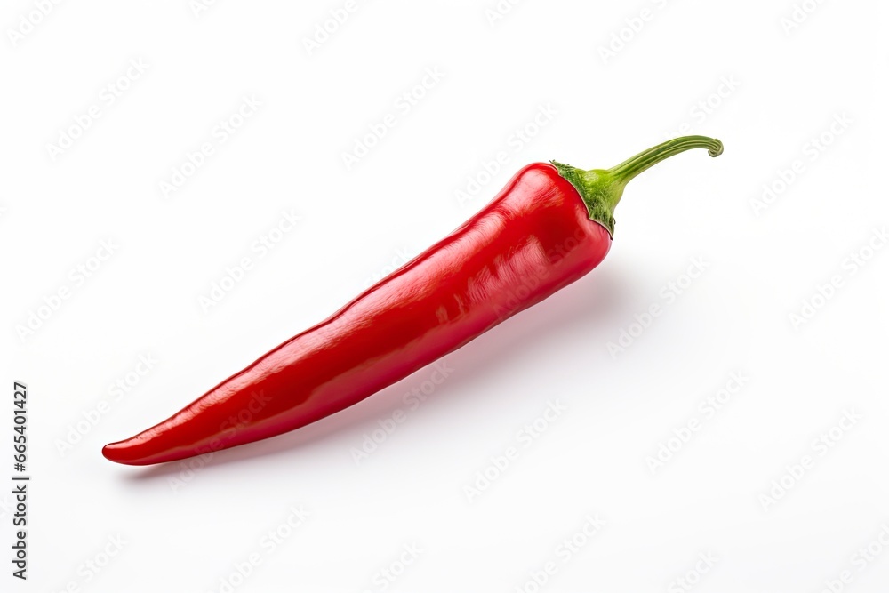 A Red chili pepper is isolated on a white background. A Red chili pepper is isolated on a white background.