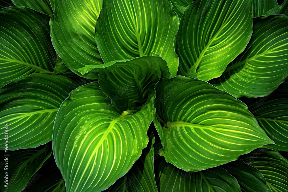 A plant with lots of large green leaves. A plant with lots of large green leaves.