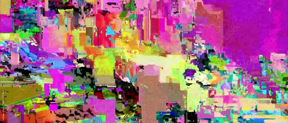 Abstract glitched datamoshing glitchy datamosh colorful art multi-color effect grain and noise texture