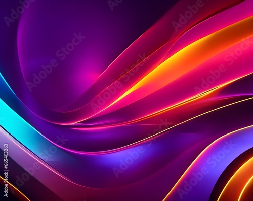 Abstract neon waves swirl pattern  background  ai generative