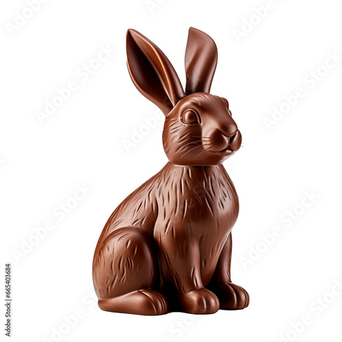 Chocolate easter bunny isolated on transparent background. Png file