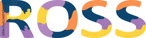 Ross Colorful 3d Abstract Text name
