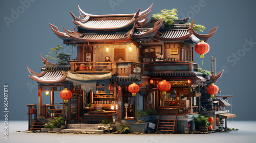 Asian corner house