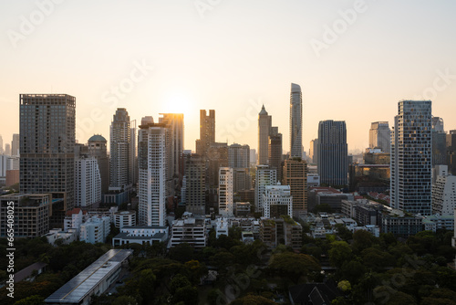 Bangkok city panorama at sunset