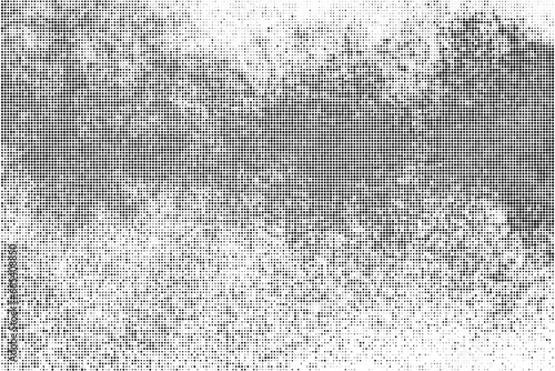 Black Halftone Texture On White Background. Modern Dotted Futuristic Backdrop. Fade Noise Overlay. Digitally Generated Image. Pop Art Style. Vector illustration.