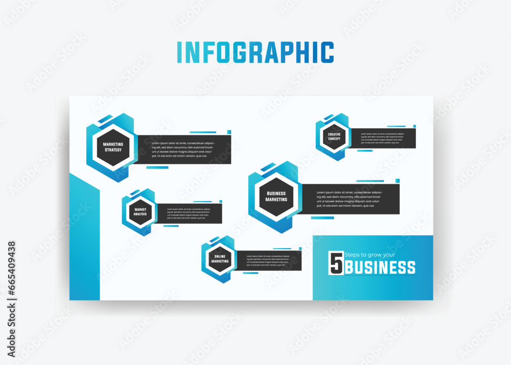 Infographic business presentation template design, vector infographic 5 steps template Infographic business presentation template design, vector infographic 5 steps template
