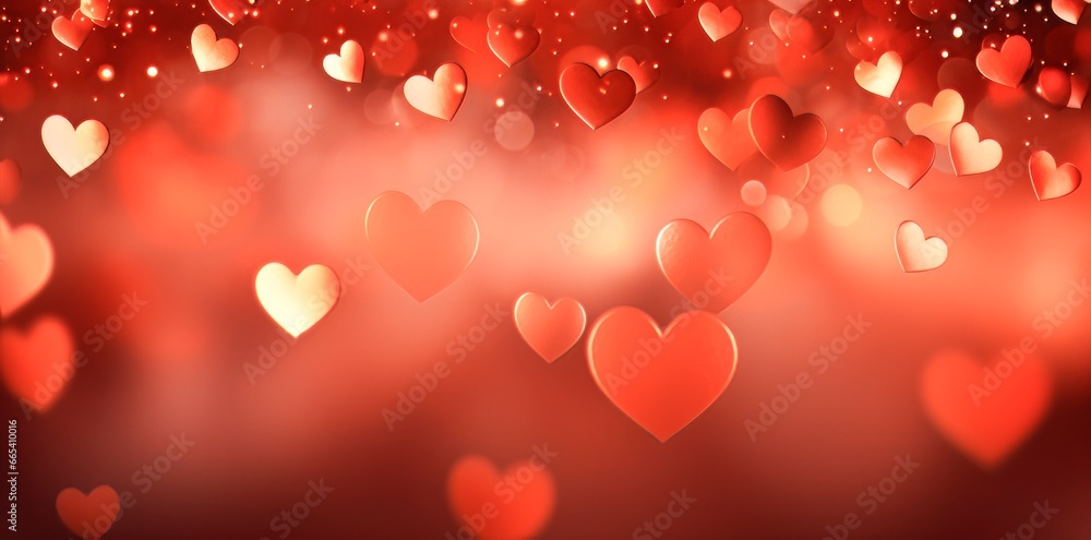 valentine days background with hearty red hearts, background banner - abstract panorama, copy space concept love valentine days background with hearty red hearts, background banner - abstract panorama, copy space concept love