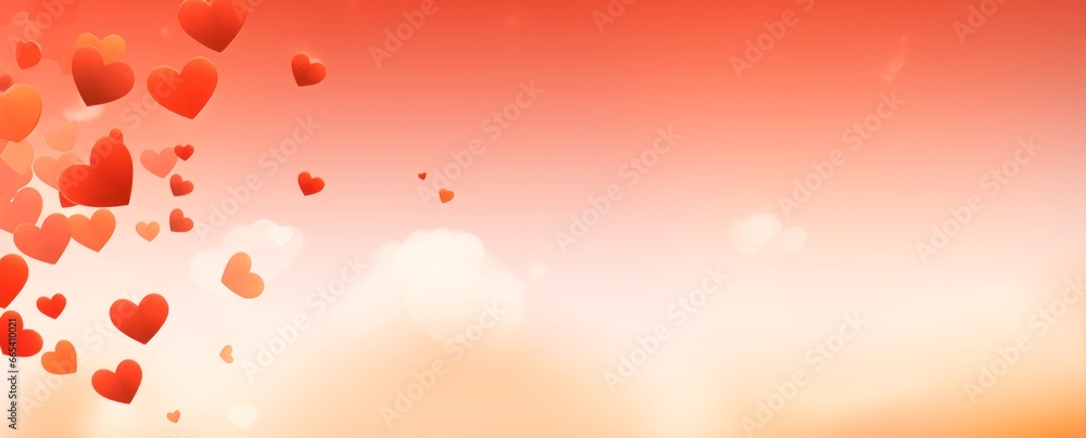 valentine days background with hearty red hearts, background banner - abstract panorama, copy space concept love valentine days background with hearty red hearts, background banner - abstract panorama, copy space concept love