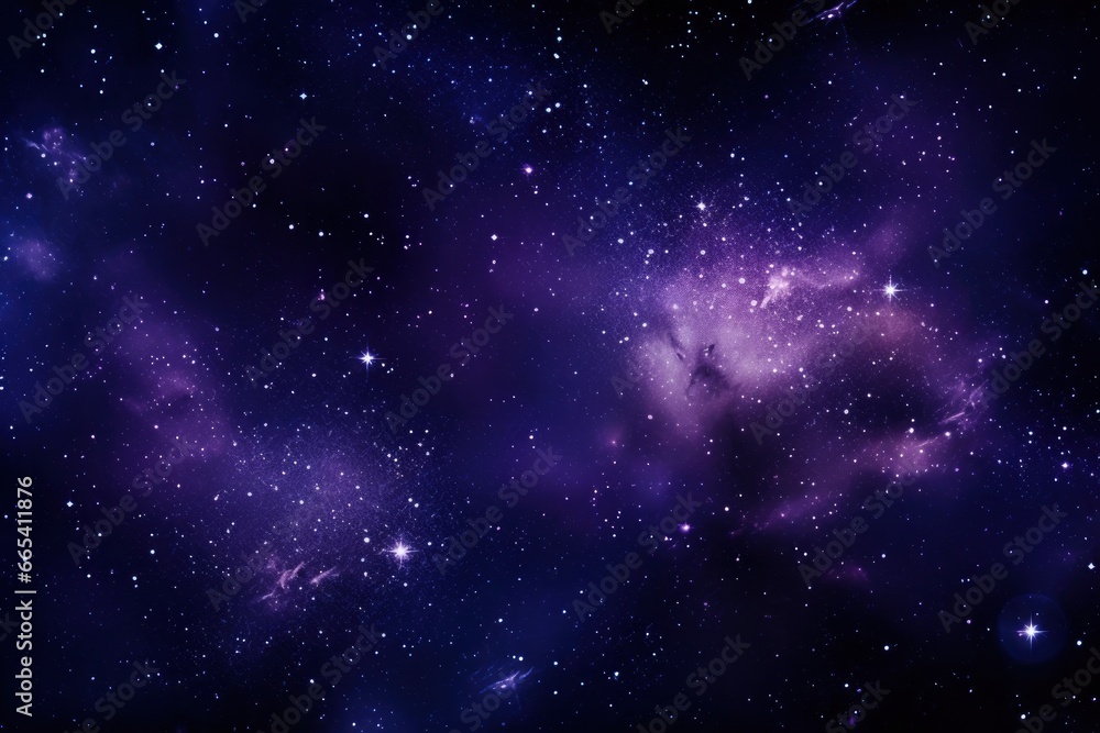 Purple Galaxy space stars in Outer Space. AI Generated