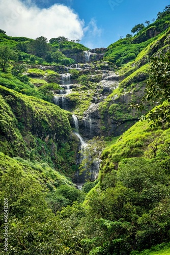 Necklace waterfall, Bhandardara, Igatpuri, western ghats, Akole tehsil, Ahmednagar district, Maharashtra, India © abc foto